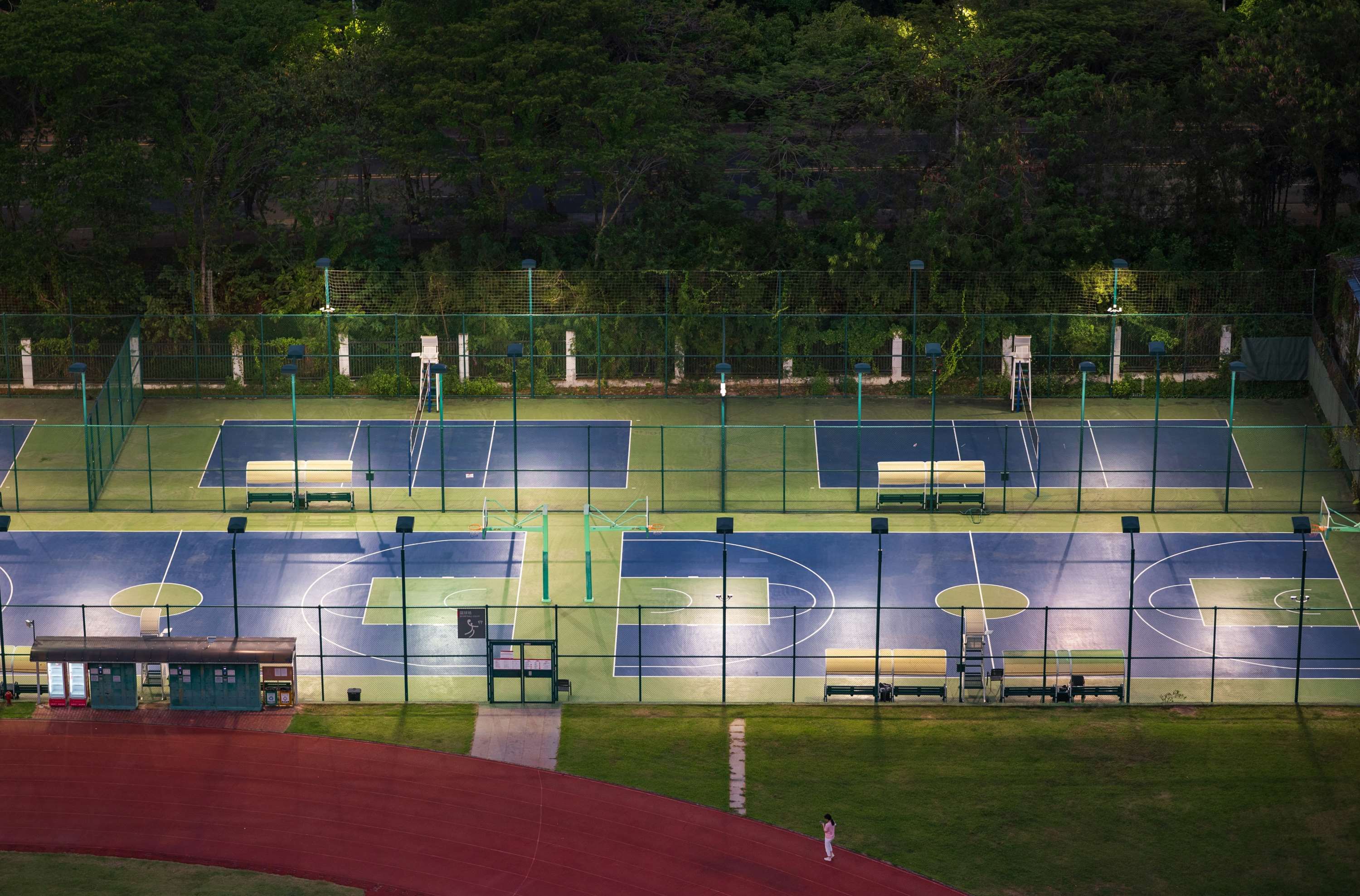 Sport facility at night