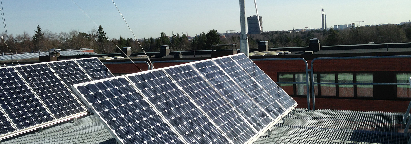 Sun panels on roof